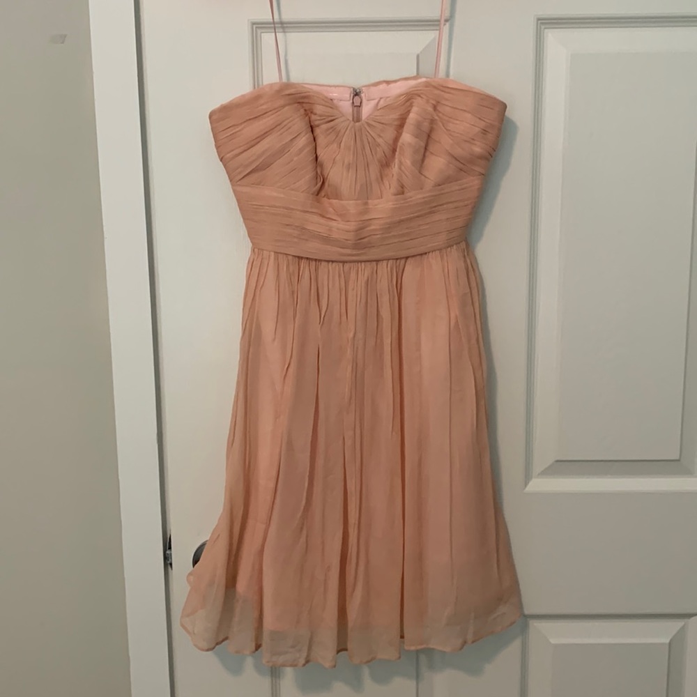 Peach J. Crew bridesmaid’s dress